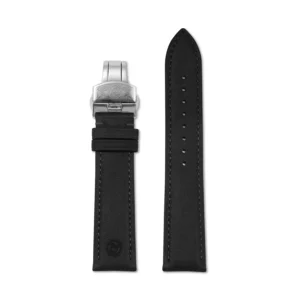 Black Nappa Leather Watch Strap | Stainless Steel Clasp