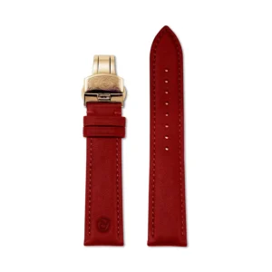 Red Nappa Leather Watch Strap | Rose Gold Clasp