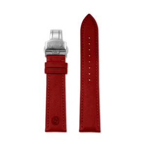 Red Nappa Leather Watch Strap | Stainless Steel Clasp