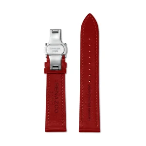 Red Nappa Leather Watch Strap | Stainless Steel Clasp