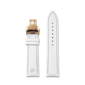 White Nappa Leather Watch Strap | Rose Gold Clasp