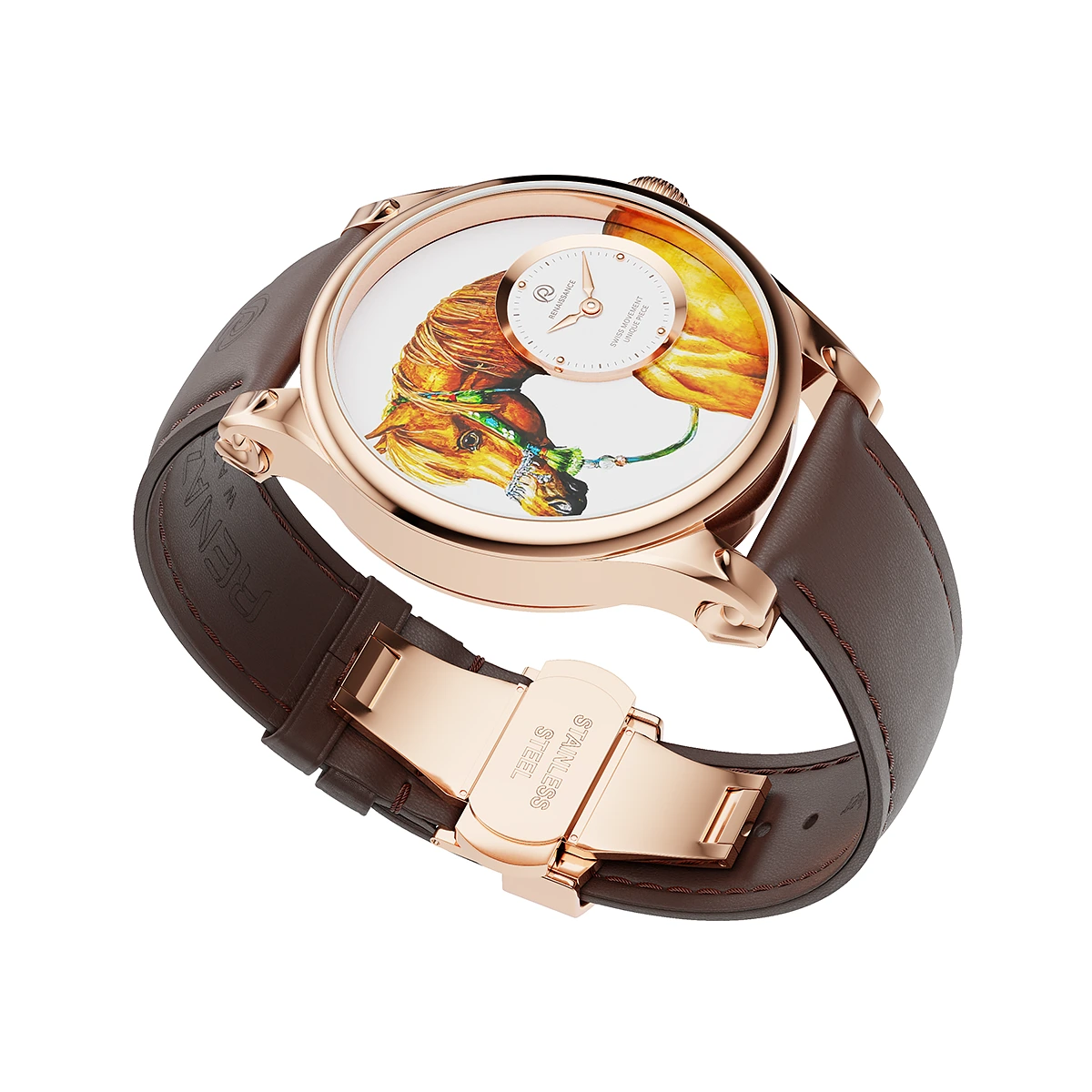 RENAZCO Renaissance-Hand-Painted Arabian Horse Watch - Image 3
