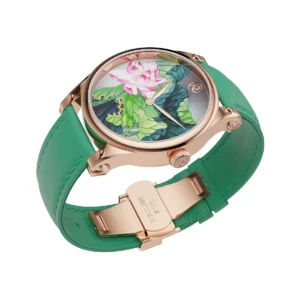 Renazco-Renaissance Collection-Hand-Painted Lotus Flower Watch