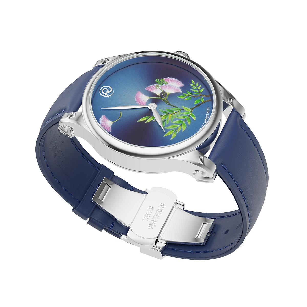 Renazco-Renaissance Collection-Hand-Painted Calliandra Flower Watch - Image 3
