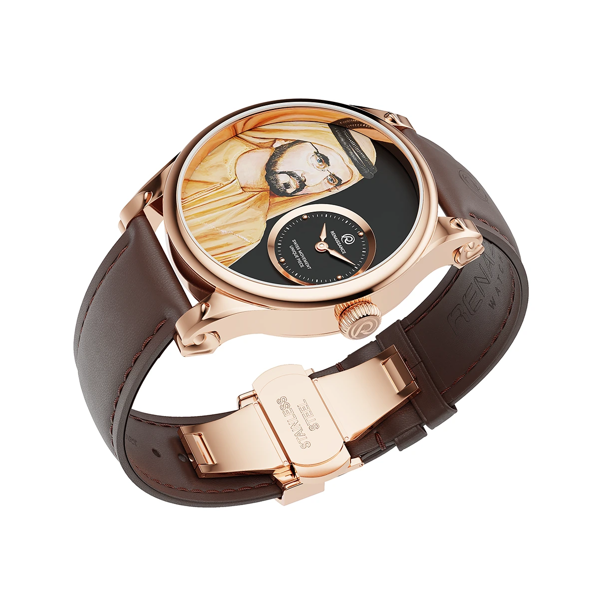 RENAZCO Renaissance-Hand-Painted Sheikh Mohammed Bin Rashid Portrait Watch - Image 2