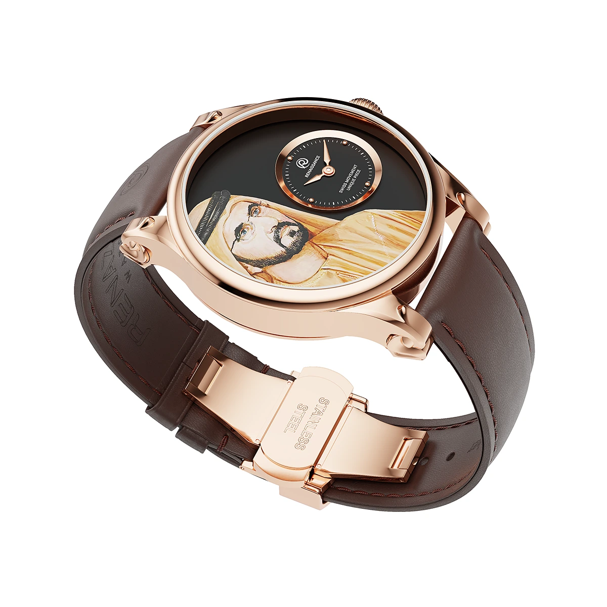 RENAZCO Renaissance-Hand-Painted Sheikh Mohammed Bin Rashid Portrait Watch - Image 3